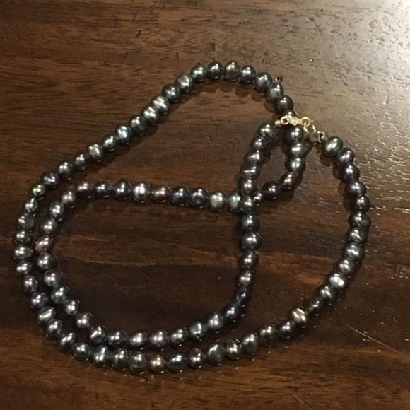 Vintage 14K Gold Peacock Pearl Single Strand Necklace 18inches - Picture 8 of 13